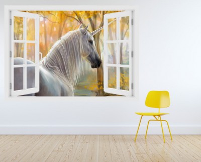 white-unicorn-in-forest-horse-autumn-fall